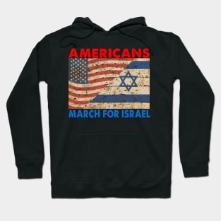 Americans For Israel US Flag Israel Flag Vintage Hoodie